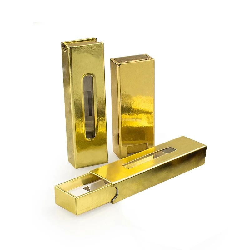 Custom logo 3.5g rigid sliding drawer childproof paper packaging 30ml cosmetic glass dropped bottle child resistant gold foi box