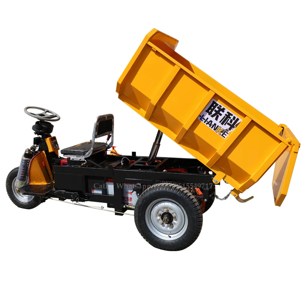 LK135 1.5 ton electric dump truck with hydraulic lifting system, used for transporting ore/concrete