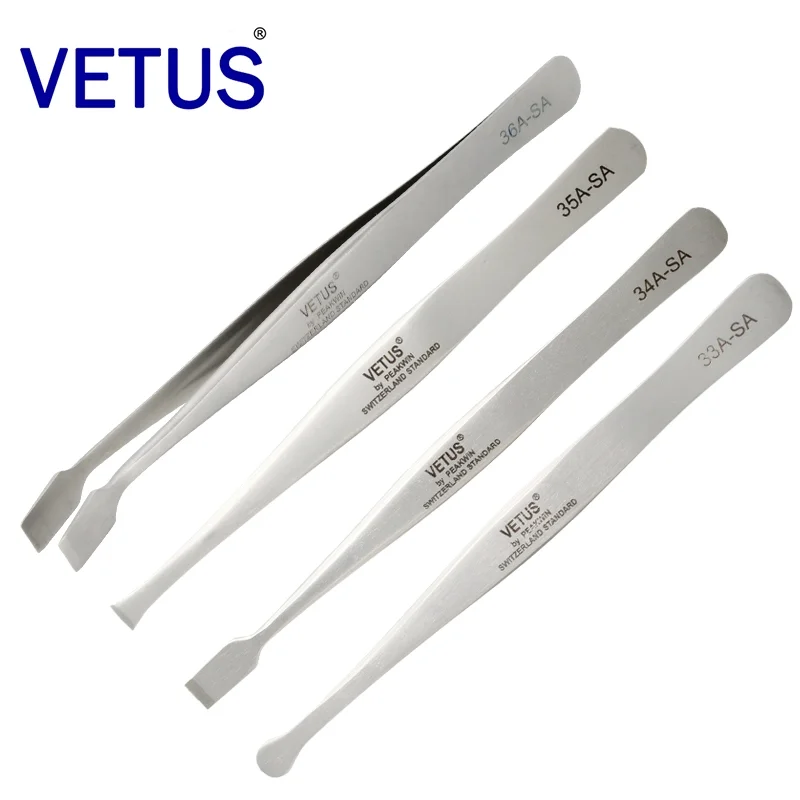 33A-SA 120mm ESD Stainless Antistatic Tweezer With HRC40 Hardness/Handmade Volume Tweezers Collection/Stainless Steel Tweezers