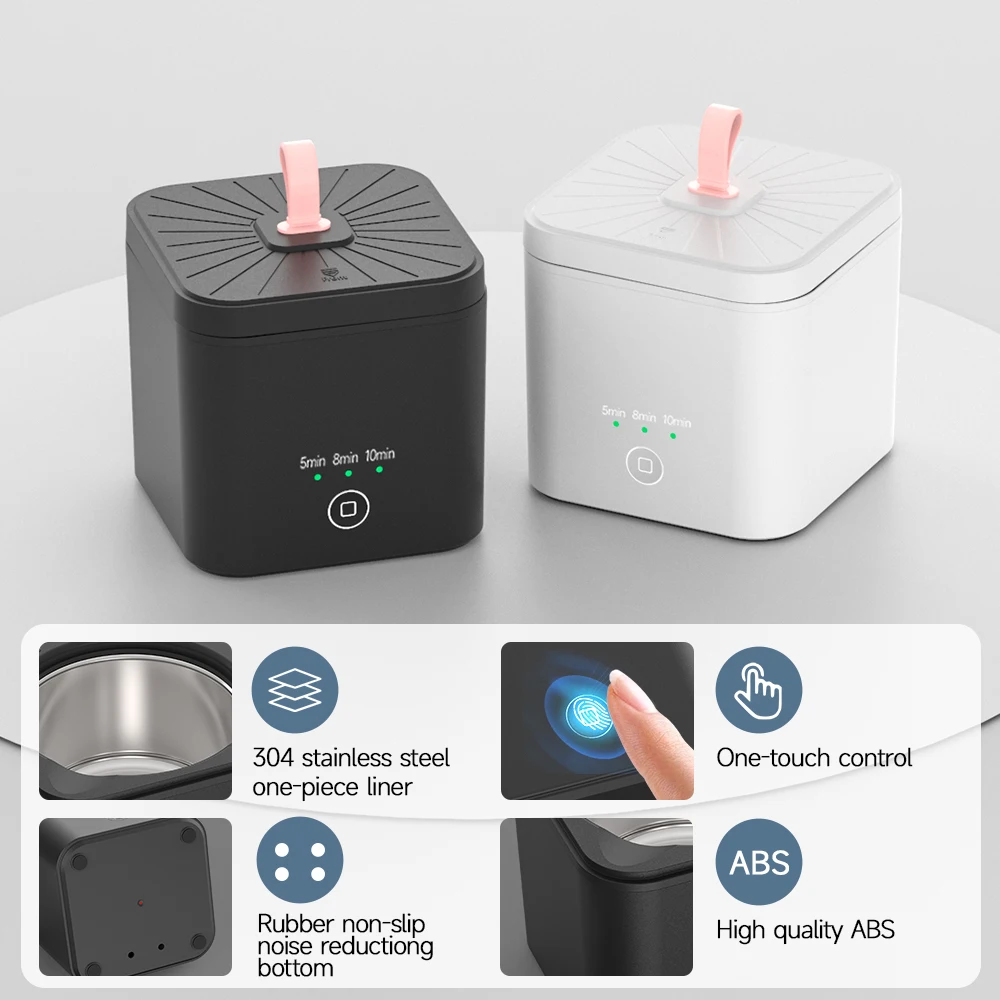 Portable Ultrasonic UV Light Cleaning Machine Wash Jewelry Watch Washing Glasses Dental False Teeth Household Denture Cleaner