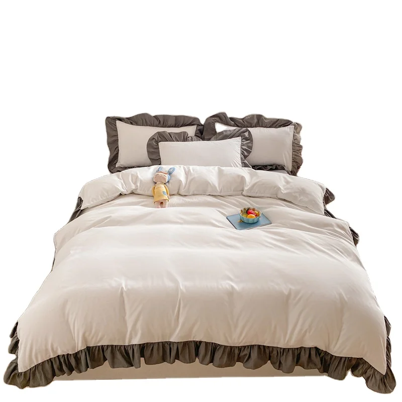 Корейский домашний текстиль, кружевное одеяло с эффектом потертости, одинарный, двойной, активный, пододеяльник для принцессы