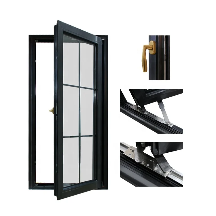  German Brand Hardware Aluminium Double Glazing Casement Windows Design 5mm-20A-5mm Window