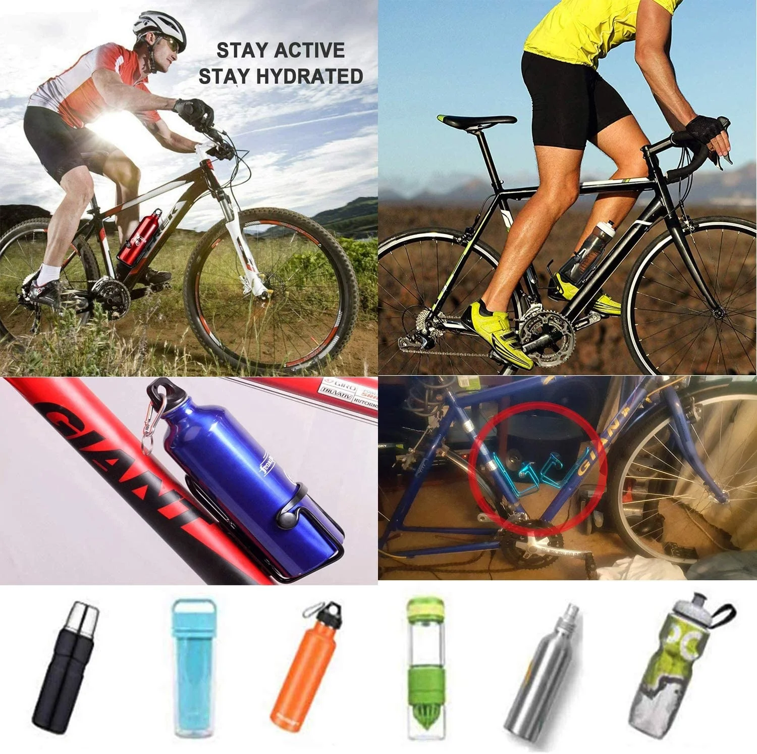  Hot Sales Bicycle Water Bottle Holder Aluminum Alloy Mountain Bike Bottles Cage Cycling Plastic
