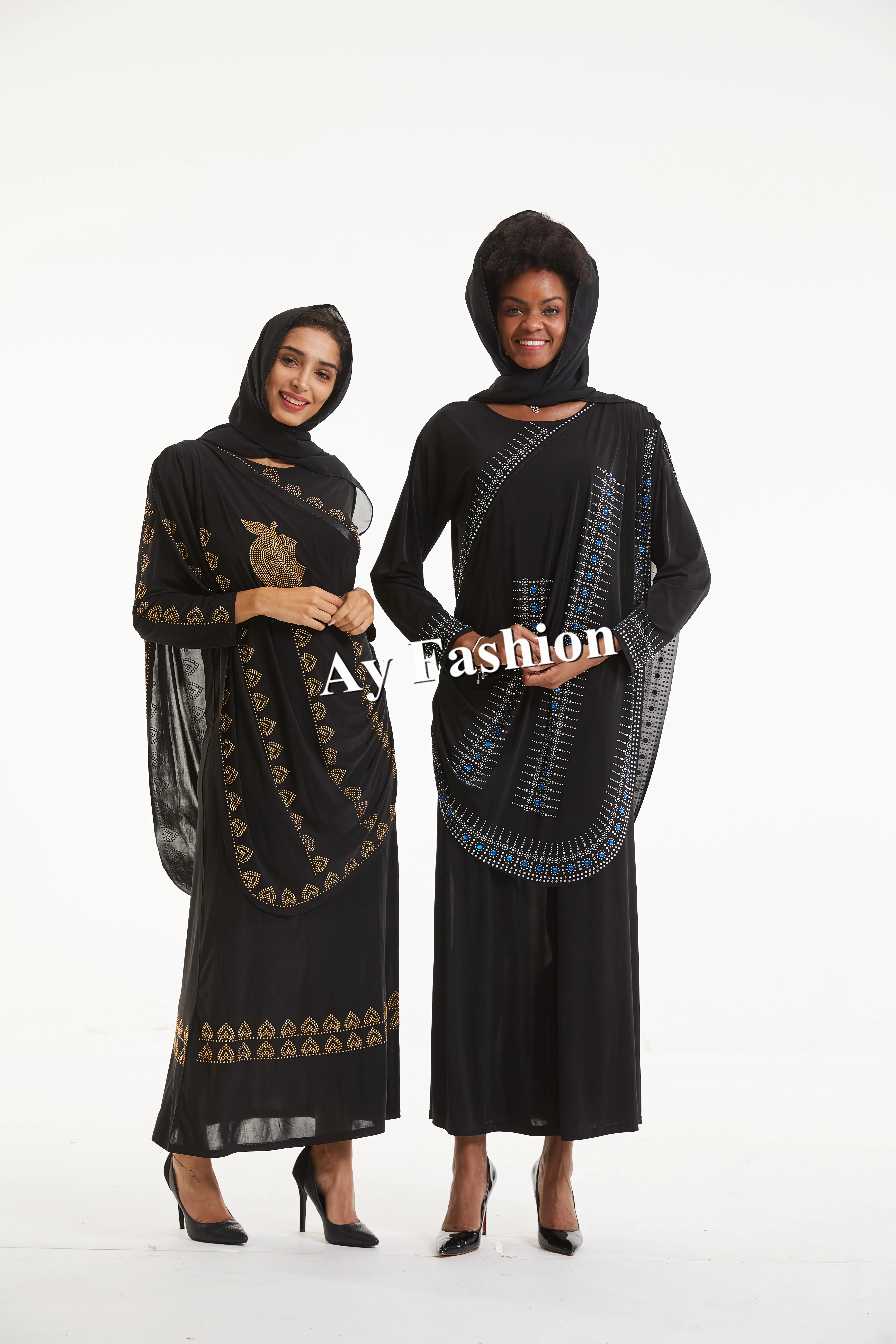 Embroidered Maxi Beautiful Islamic Dress Abaya Dubai Arabic Women Clothing