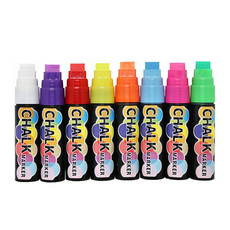 8colors 15mm Colored Soft Flexible Manufactures Water Color Nylon Liquid Chalk White Board Markers Pen Set