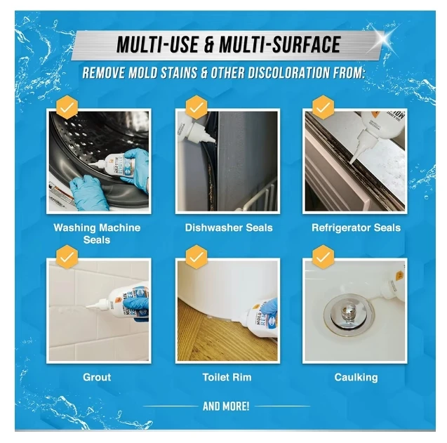 Rubber Ring Mildew Spot Tile Wall Gap Mold Stain Cleaner Fridge Gap Mold Stain Remover Gel for Washing Machine