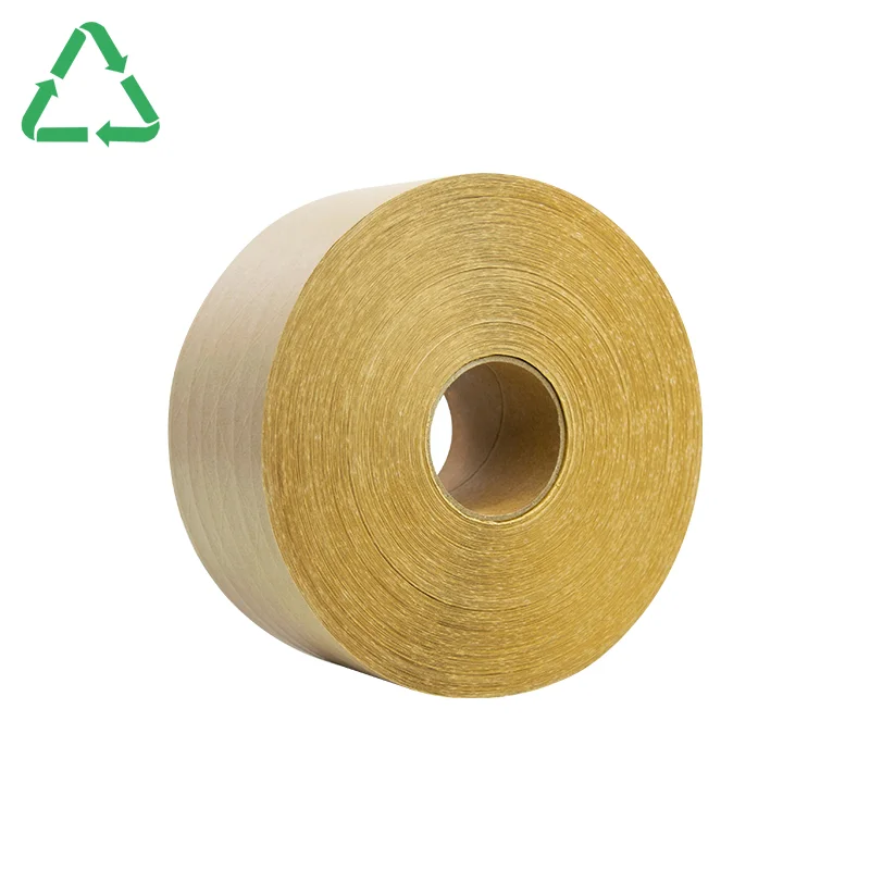 Low Price Extra Strong Wet Water Activated Gummed Paper Kraft Custom White Brown Tape