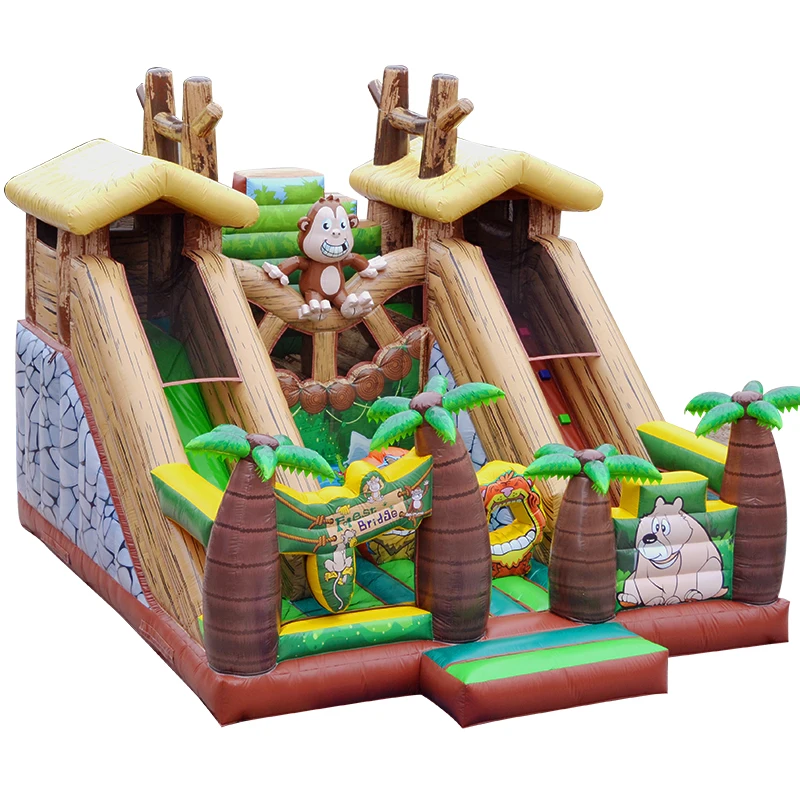AOQI сафари обезьянка джунгли надувной комбо с горкой