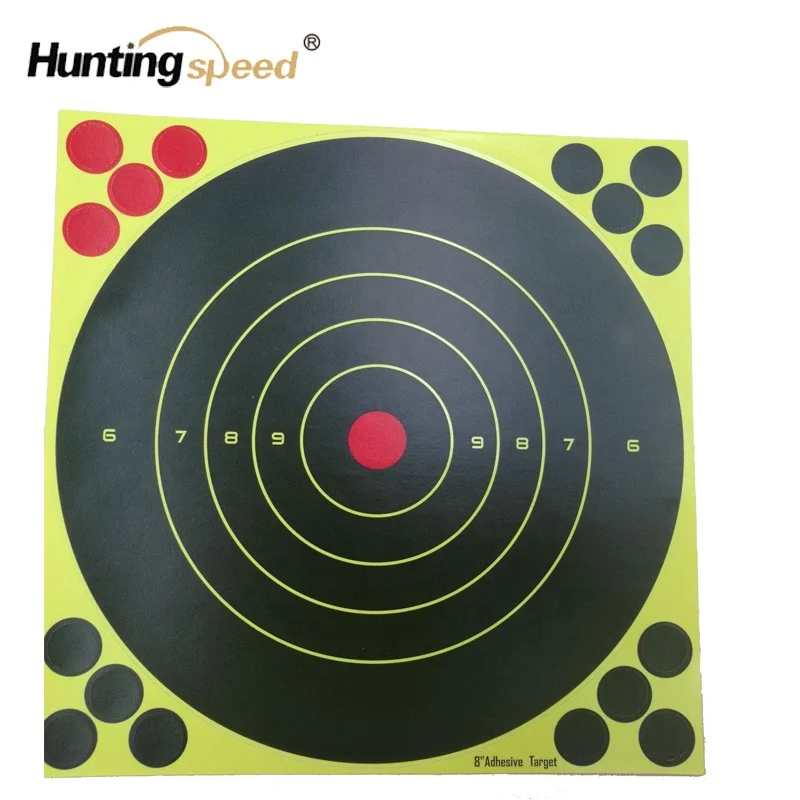 8 inch Splatte Reactive Self Adhesive Shooting Targets with Florescent yellow