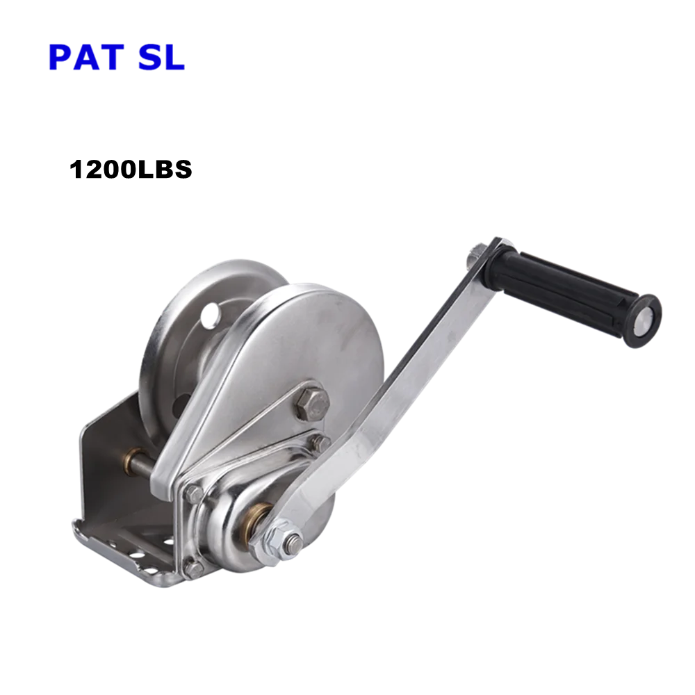 Top Quality 800LBS Self Braking Hand Winch Stainless Steel 304 for Sea Boat Winch