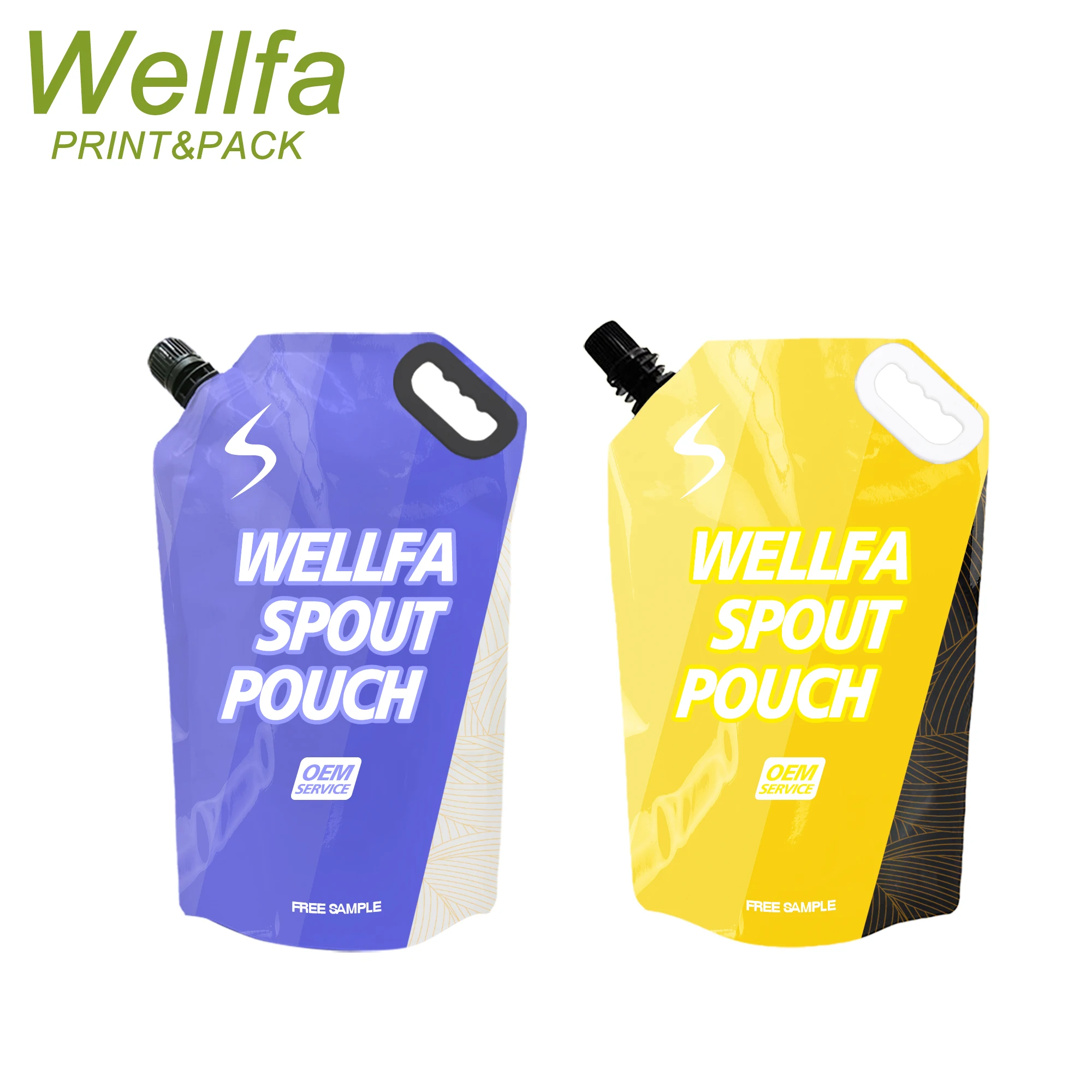 Custom Printed Doypack Bag 500ML 1L Laundry Detergent Shampoo Packaging Liquid Hand Soap Refill Spout Pouch