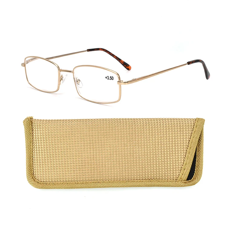Pilot Optics Cheap Unisex Metal Mini Reading Glasses Latest Design Retro Customized Logo Slim AC Clear Black Top Box Moped