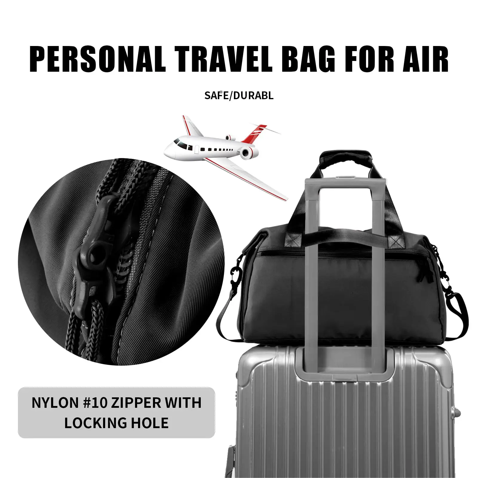 Weekender Duffel Bag with Shoe Compartment and Wet Pocket-Luggage Everyday Overnight Bag for Men and Women