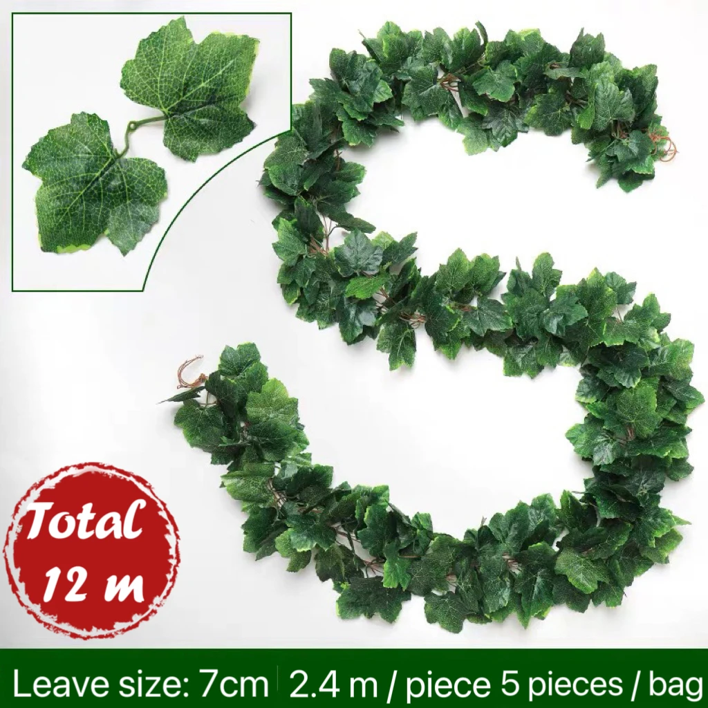 Artificial Ivy Leaf Plants Vine Hanging Garland Fake Foliage Flowers Home Kitchen Garden Office Wedding Wall Decor