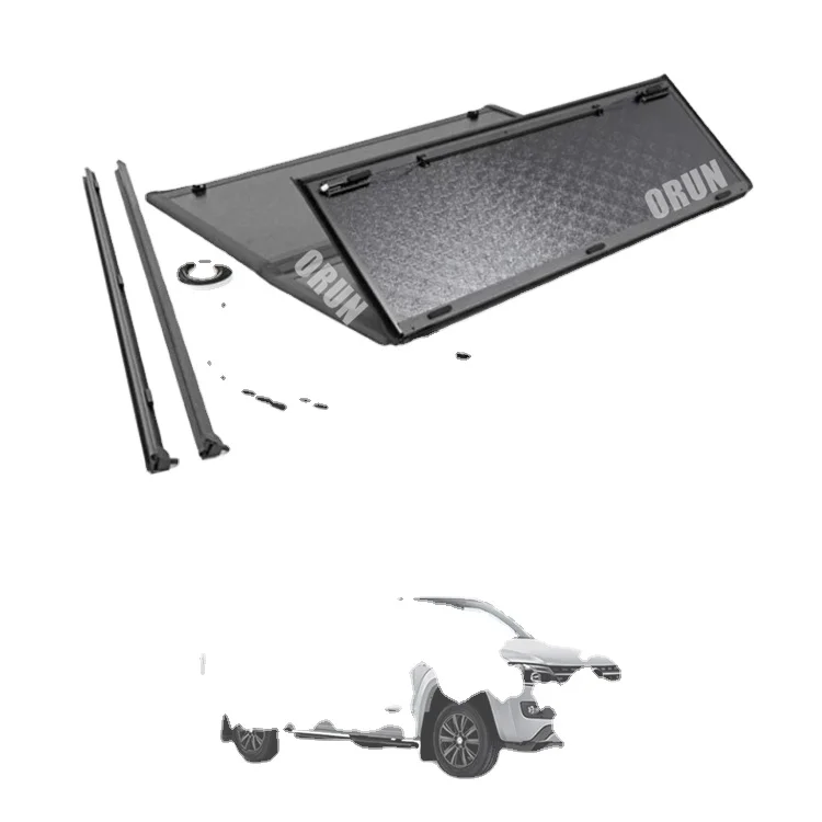 4x4 Accessories HARD 3 TRI FOLD TONNEAU COVER with LED Light for 2010+ double cab vw amarok