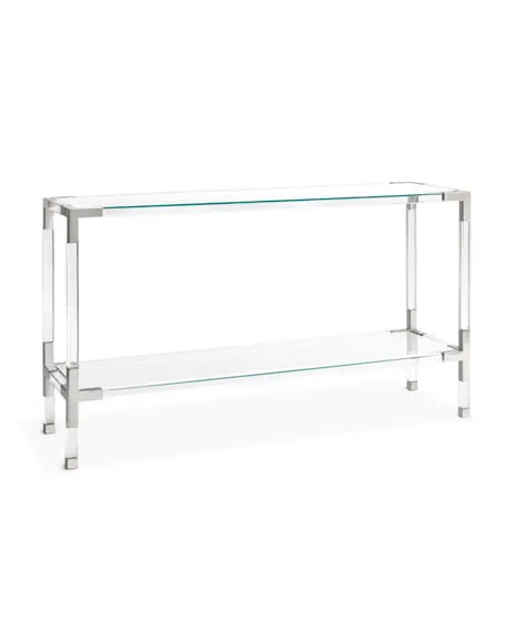 Acrylic console table with glass top , comfortable and fashionable dining table