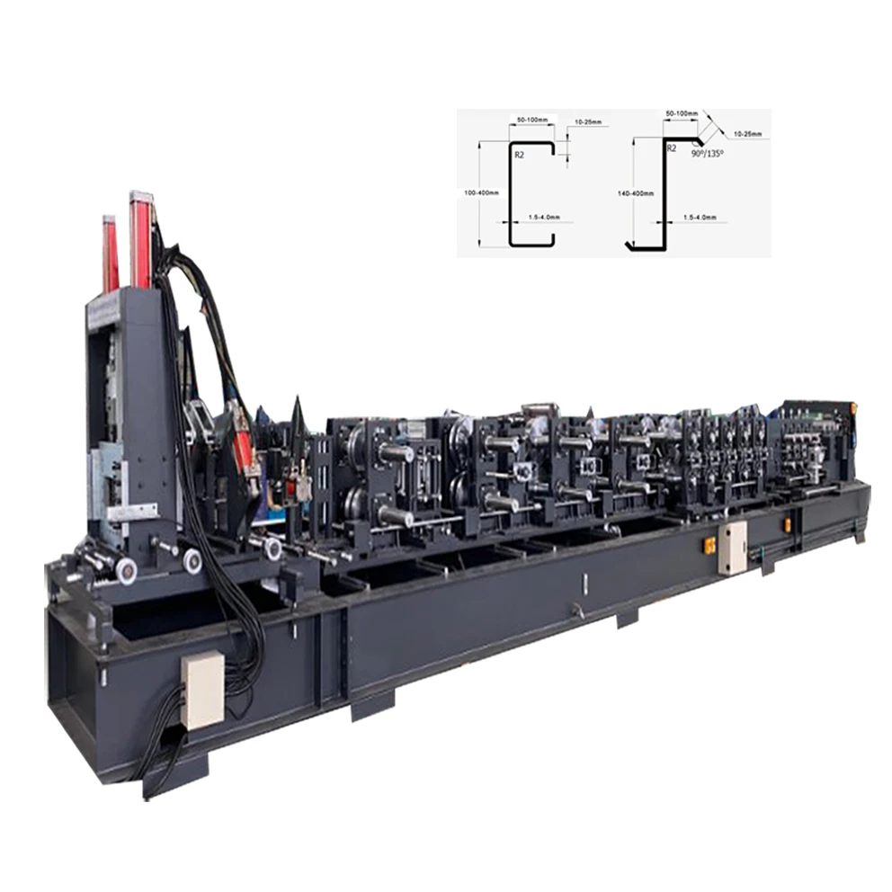 2023 new product C profile Z profile purlin roll forming machine changeable C/Z purling roll making machine for hot sale