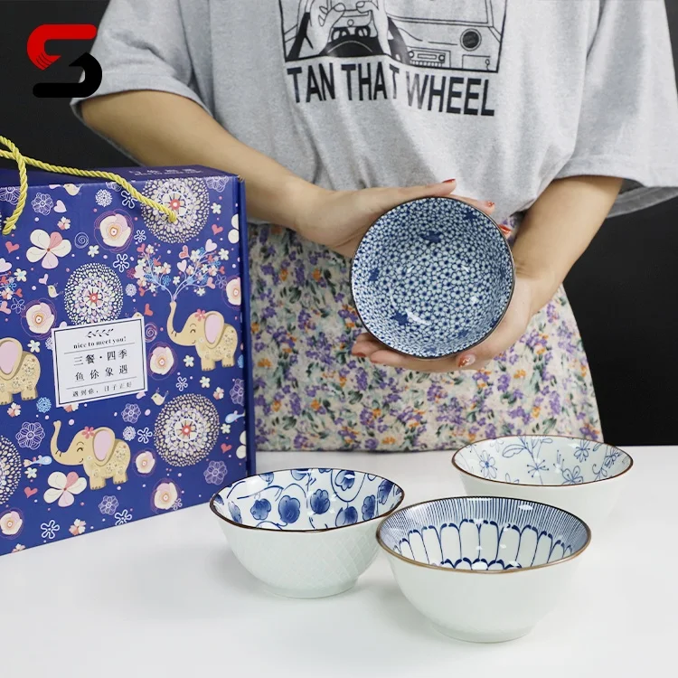 EGRAND Cheap Factory Price Porcelain Bowls Custom Color Changing Bowl Chinese Ceramic with Gift Box