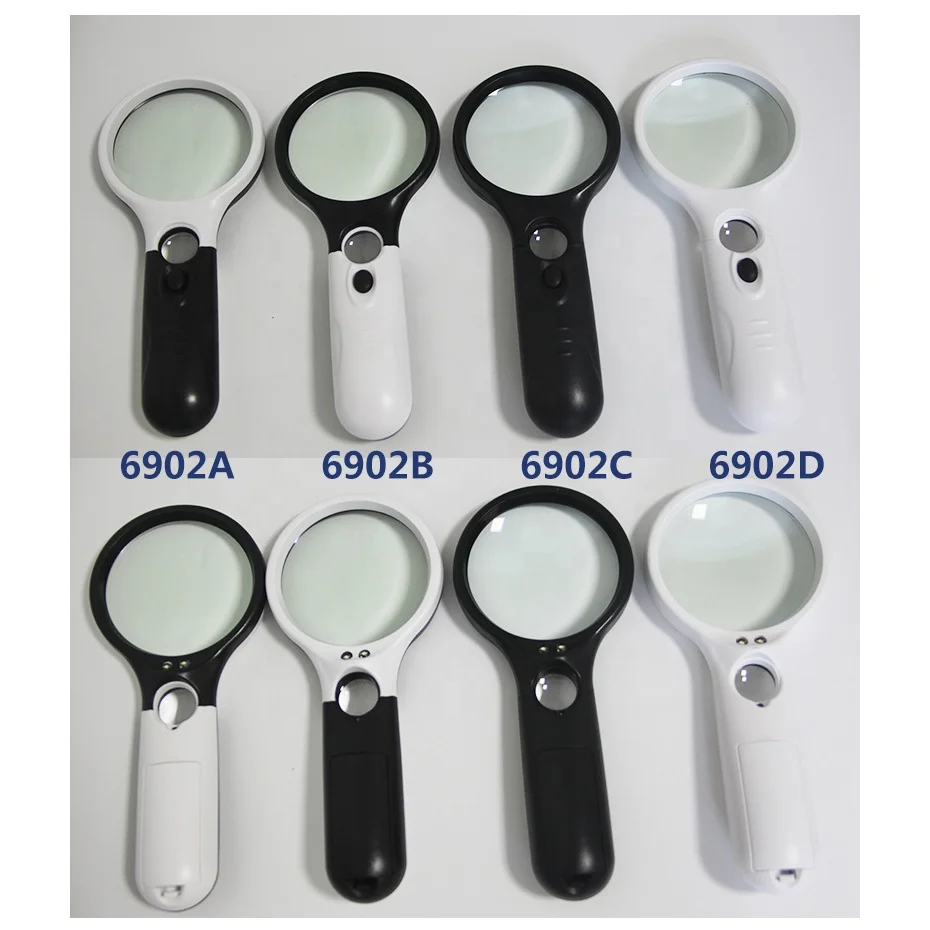 Handheld Illuminated Magnifier 3X 45X Microscope Magnifying Glass Aid Reading for Seniors Loupe Jewelry Repair Tool With 3 LED