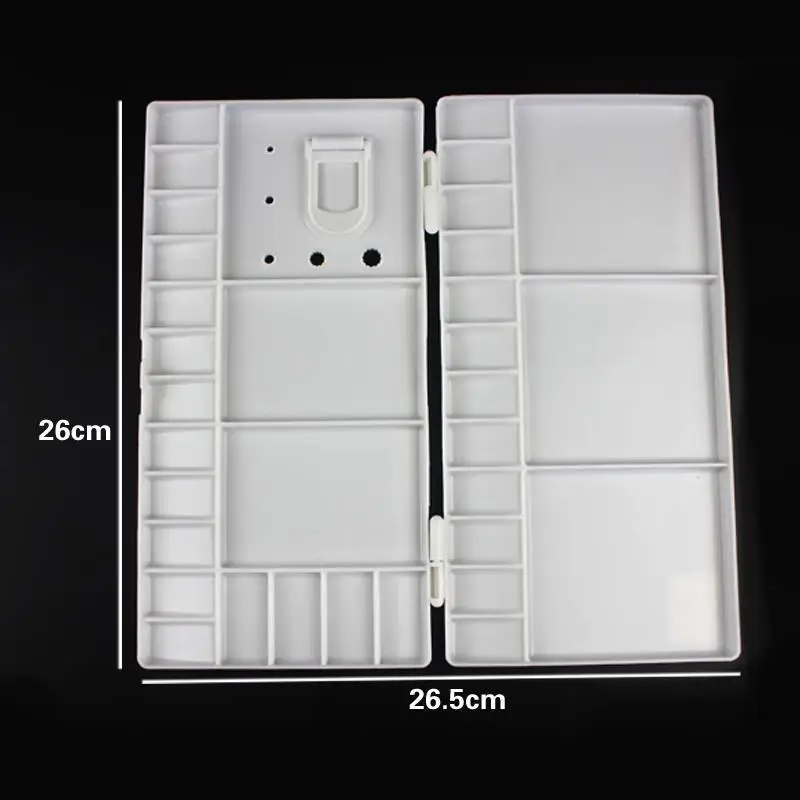 Oil Watercolour Painting 28 Well Design Painting Palette Watercolor Plastic Easy Clean Paint Tray Palette With Thumb Hole