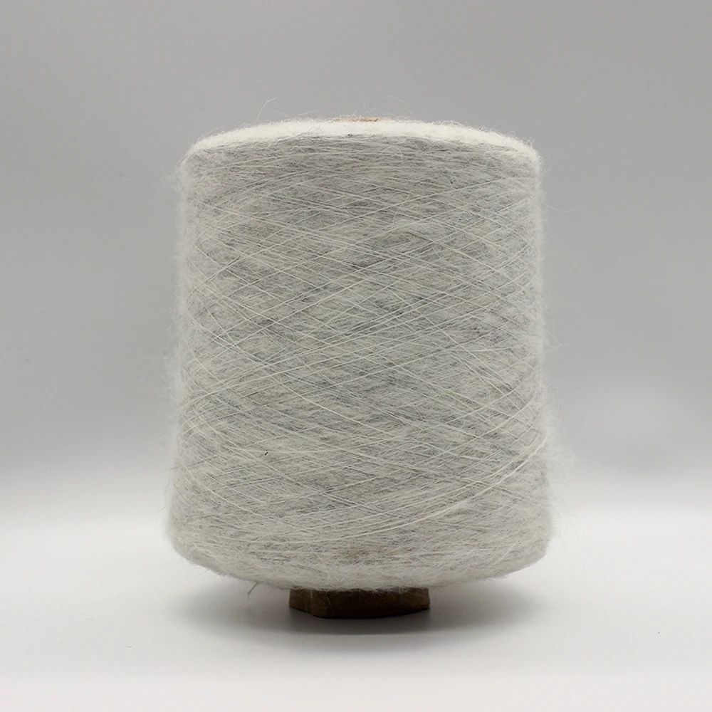 Eco-Friendly Recycled Melange Sewing Knitting Yarn Napped Light Gray 42% NYLON 23% ACRYLIC 19% ALPACA 12% WOOL 4% Blended Yarn