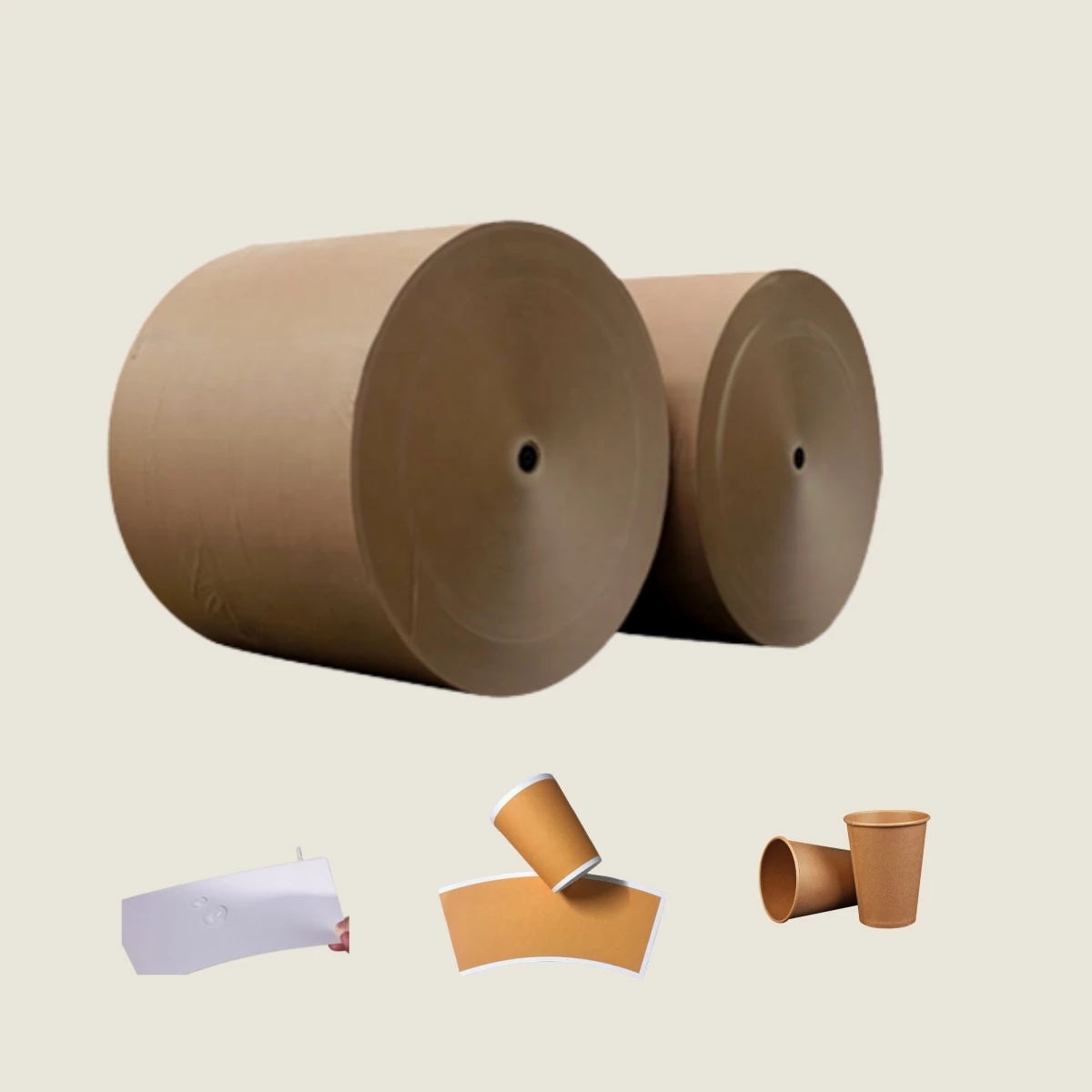 Kraft PE Coated Paper In Roll For Paper Cup Raw Material spot supplies