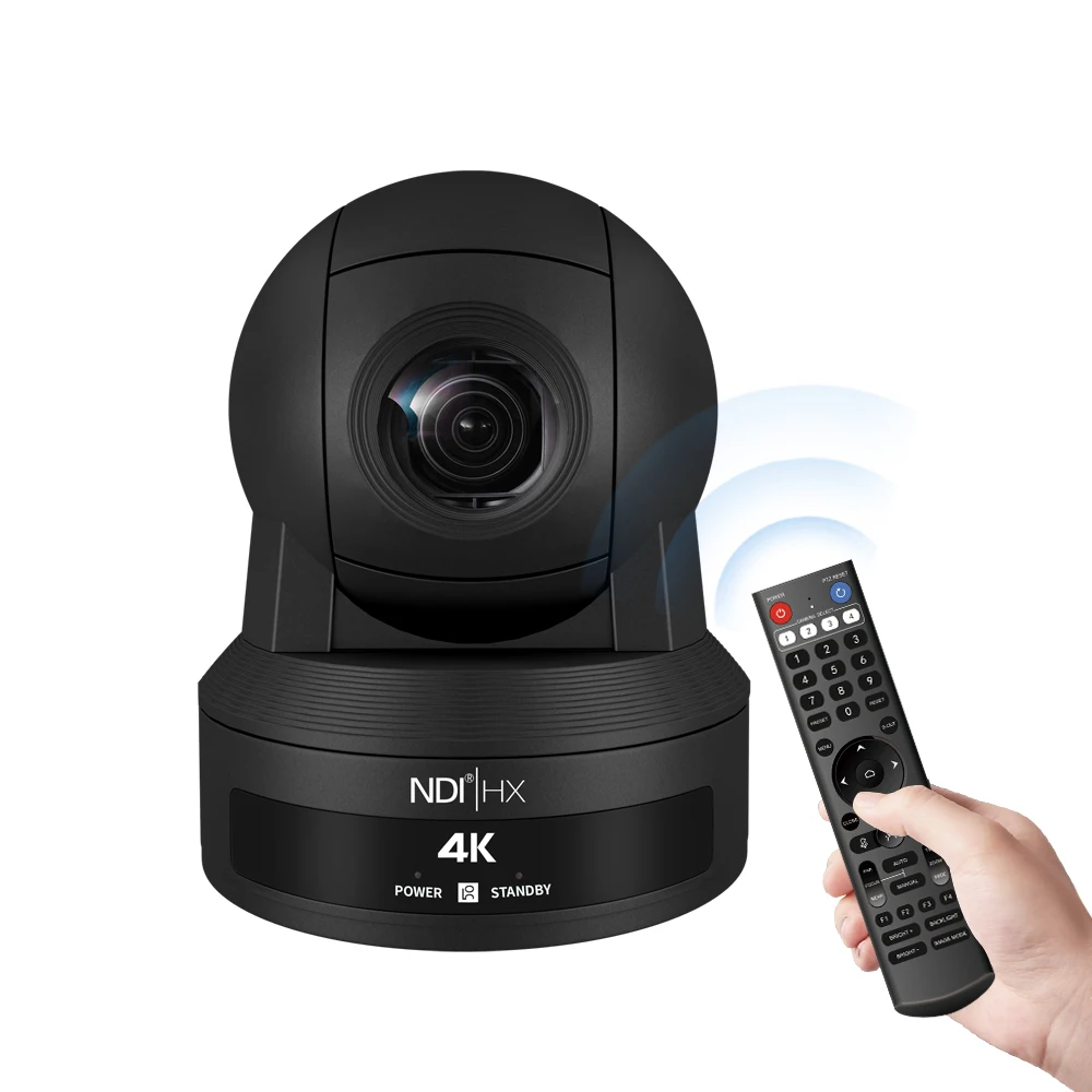 KATOV Newest 1080P NDI PTZ Video Conference Camera 12x Zoom Live Streaming Broadcasting System for Church