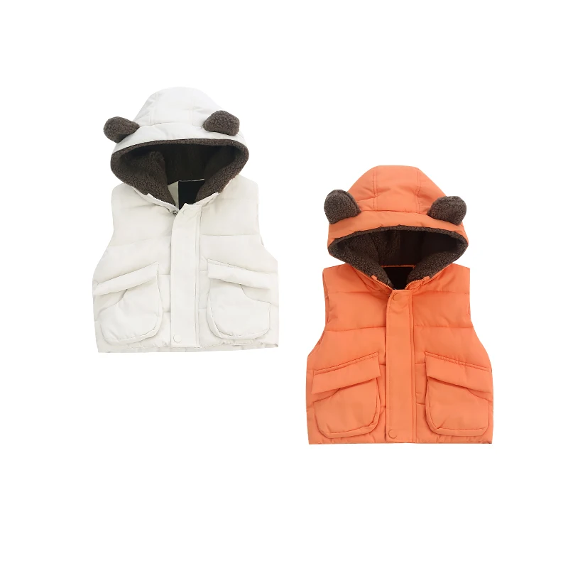 
Solid color thicken thermal winter warm 0-3-year old baby unisex vest sleeveless O-Neck wholesale baby vest 