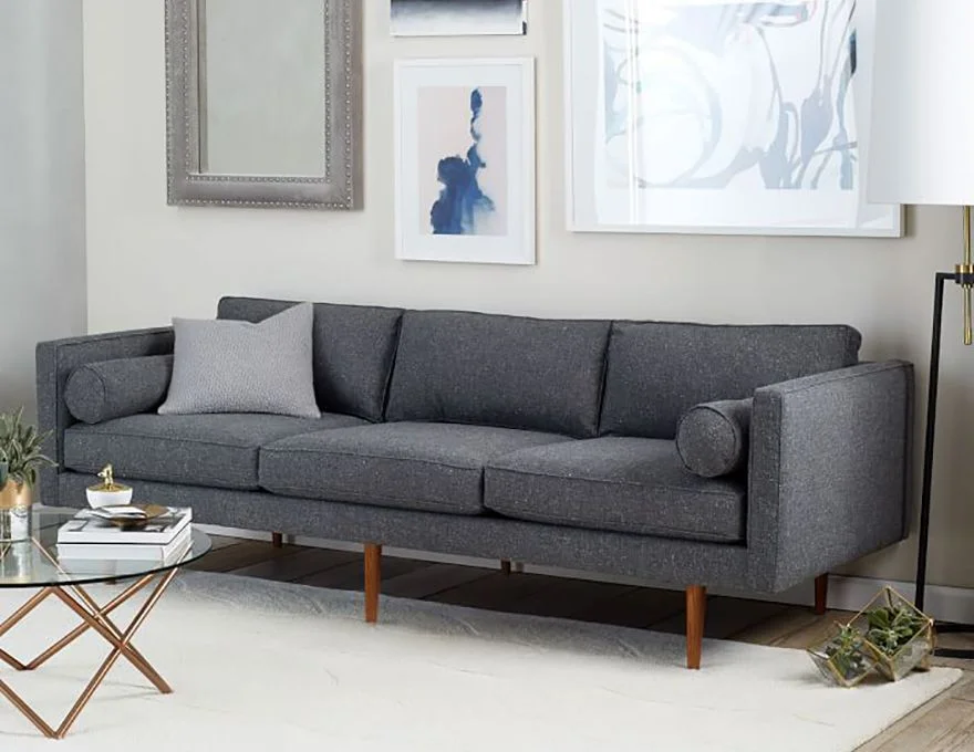 Luxury furniture Chesterfield Sofa 123-seater Italian modern living room sofa White linen beige L-shaped corner sofa