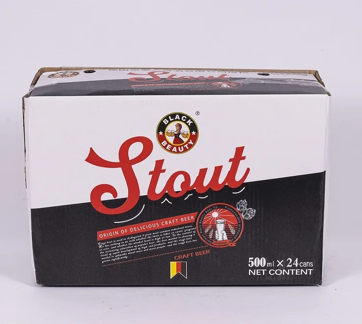 Factory Supply OEM 330ml 500ml aluminum Canned Stout beer Extra Strong Black Malt Traditional craft malt dark wheat Beer