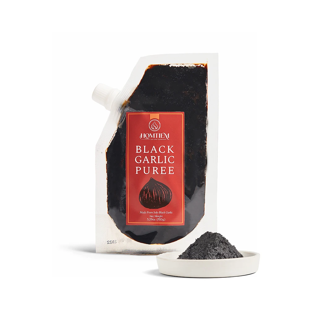 Homtiem Black Garlic Puree 5.29 Oz Ready to Eat for Snack Healthy Healthy Recipe Certified by GMP and HACCP Standards