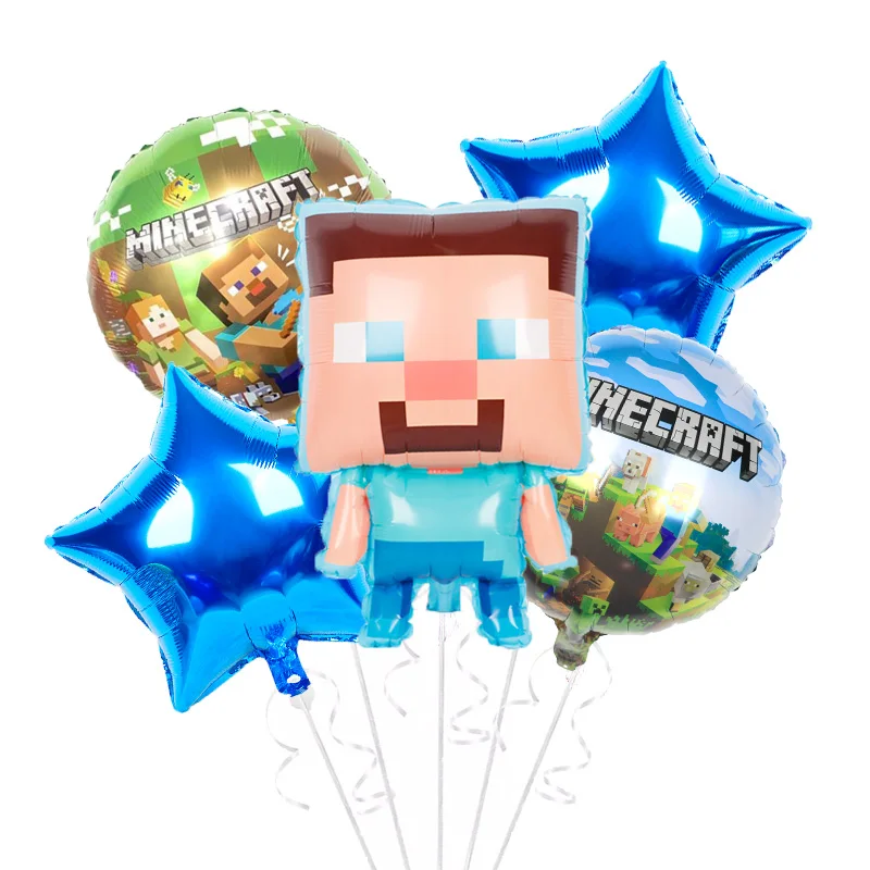 Pixel мир мультфильм коробка алюминий воздушный шарик из фольги в форме комплекты для мальчиков игра Декорации для вечеринок детские игрушки Happy для вечеринок по случаю Дня рождения