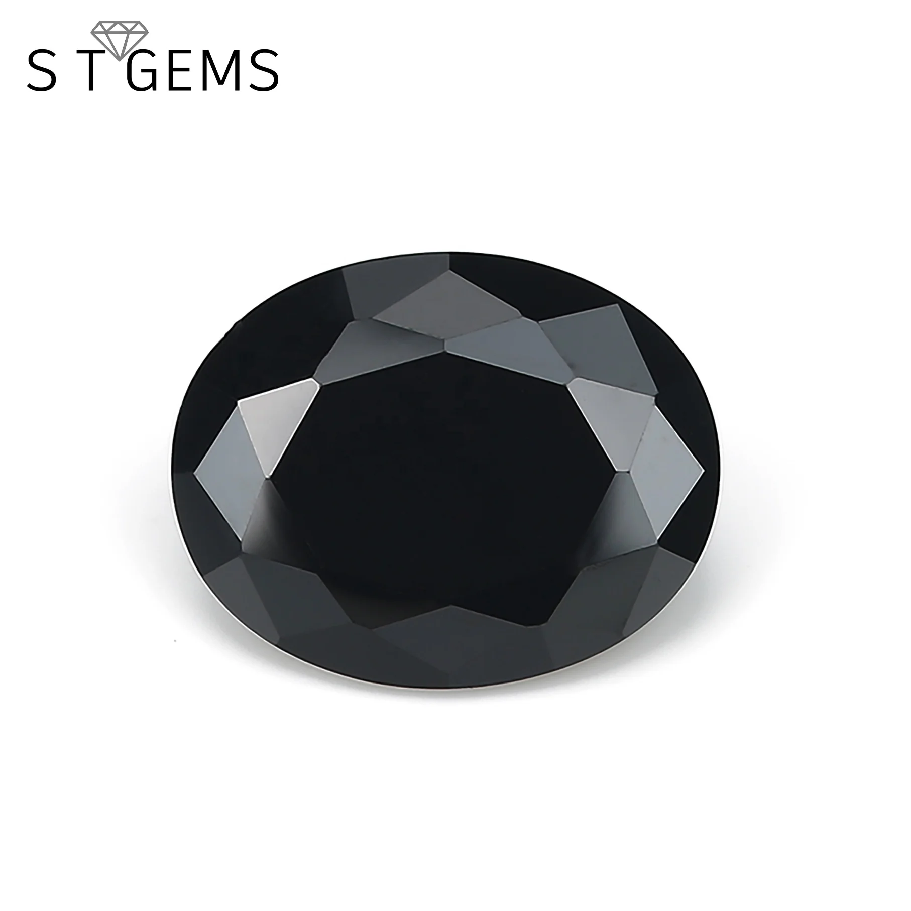 Wholesale Cheap Price Oval Cut Synthetic CZ Black Color Cubic Zirconia Jewelry Stones