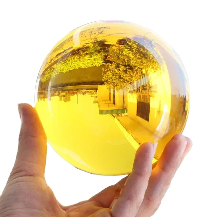 
3CM Yellow Asian Quartz Crystal Glass Ball Glass Sphere and minerals Magic Crystal Ball Sphere Fengshui Figurine Products 