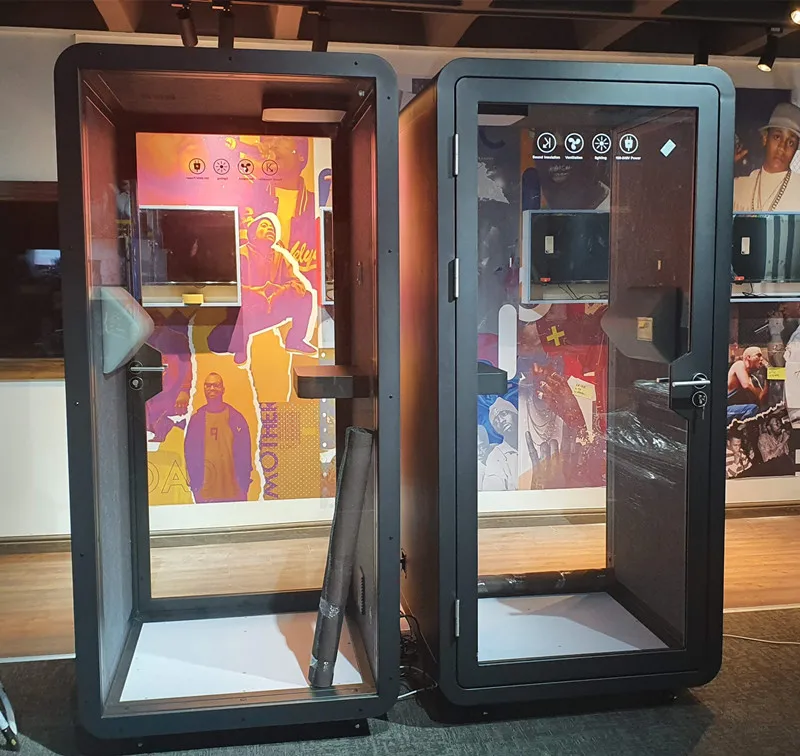 Black portable soundproof office pod single silent booth office popular japanese office pod