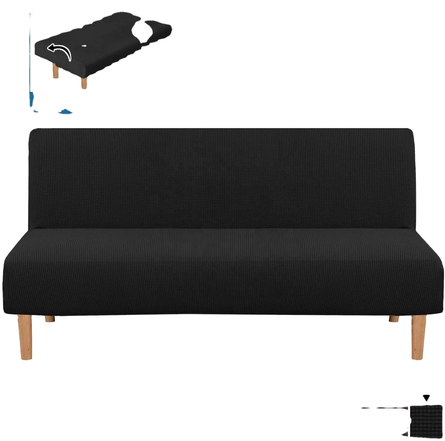 Sofa Bed Covers Stretch Velvet Futon Slipcover  Sofa Shield Furniture Protector armless Sofa Bed Covers Stretch Velvet