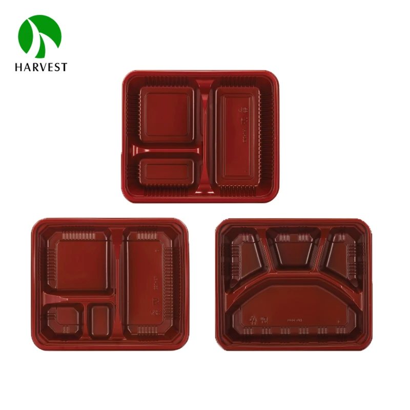 Manufacturer Plastic PP Meal Prep Lunch Container 3 Compartment Packaging Takeaway Disposable Food Containers