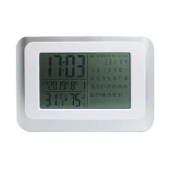 Large Screen LCD Digital Display Calendar Temperature and Humidity Snooze Alarm Clock