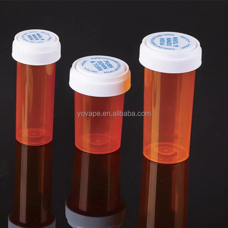 Pill Dispenser Organizer 30ml 50ml 60ml 120ml Push Down and Turn Medicine Container Pill Bottle with Child proof Resistant Cap