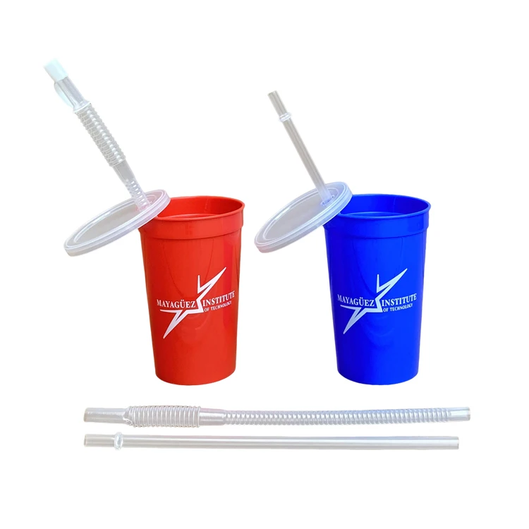 Custom Stadium Cups With Logo Reusable PP Plastic Beer Cups 12oz 16 oz 24oz 32oz Wedding Party Event Frosted Pink Stadium Cups