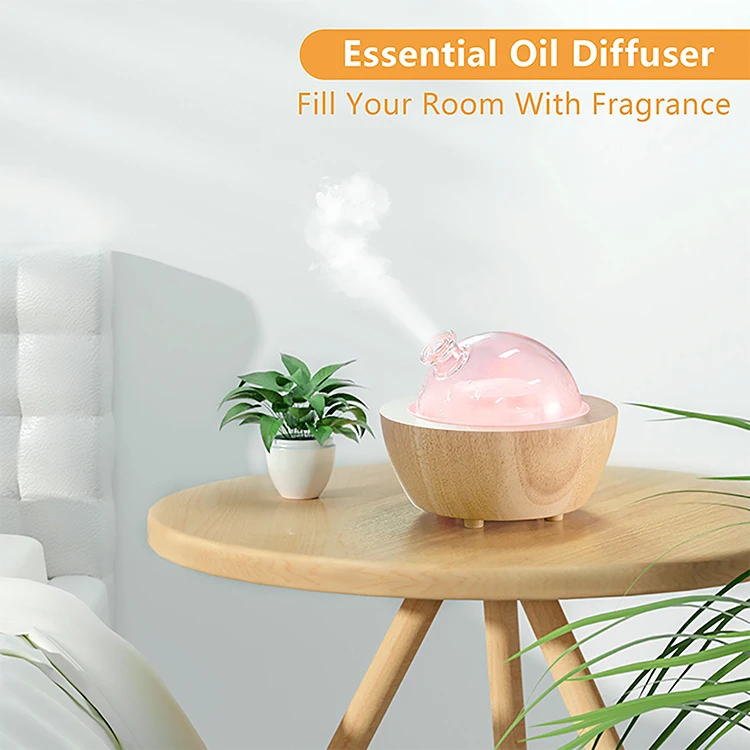Innovative Products 2021 Glass Aroma Diffuser Wood 280ml Scent Aromatherapy Oil Diffuser Humidifier