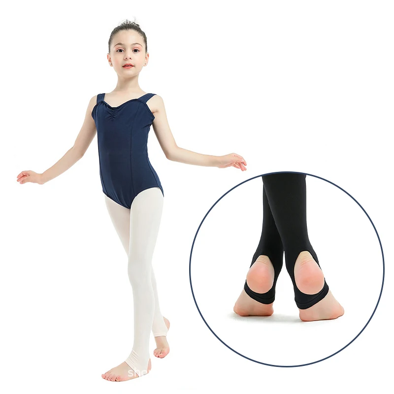 Wholesale 60D velvet Ultra Soft Jazz Dance Tights Girls Stirrup Tights  Free Sample Kids girls dancing pantyhose stockings