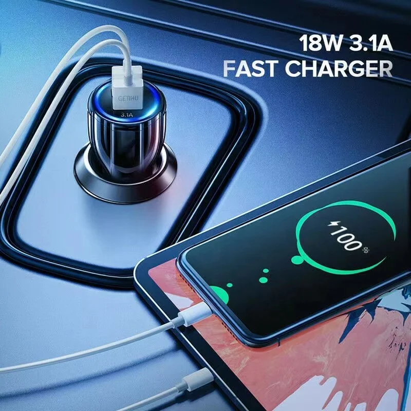 Car Charger 2 Port 3.1a Dual Usb Charger Lcd Display 12-24v Cigarette Socket Lighter Fast Car Charger Adapter