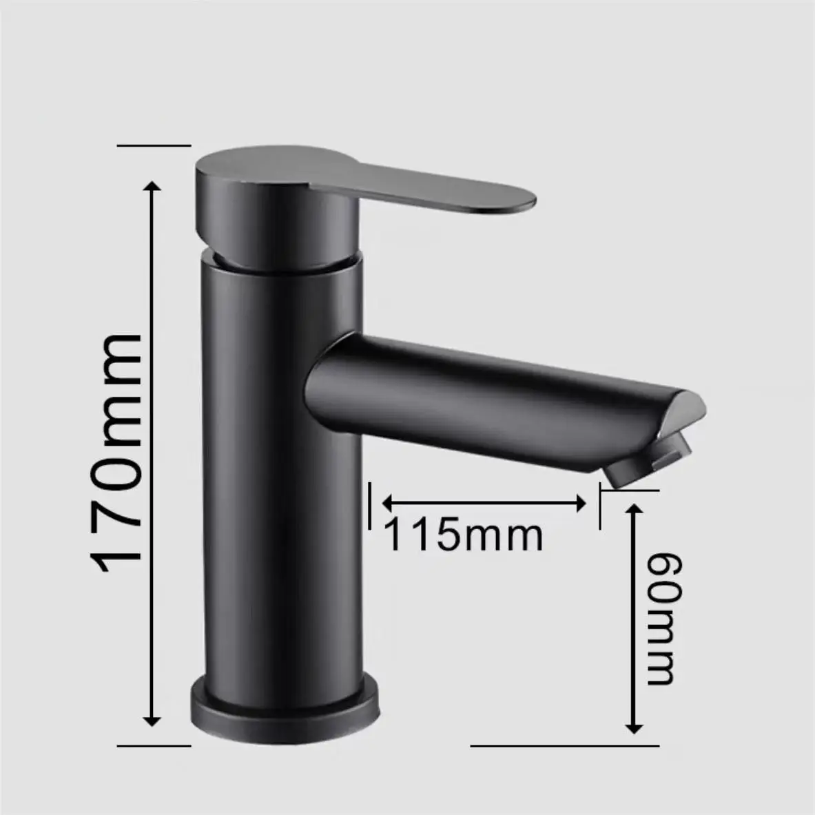 European style basin faucet backing finish black stainless steel hot and cold