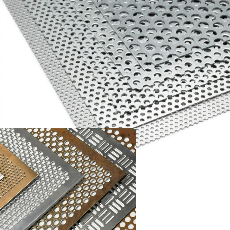 Низкоуглеродистая сталь алюминиевая нержавеющая сталь штамповка декоративное Круглое Отверстие квадратное отверстие перфорированная металлическая сетчатая пластина
