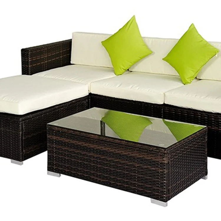 Crosley Sea Island 5-Piece Sectional Set Gray Steel KD Sofa Set