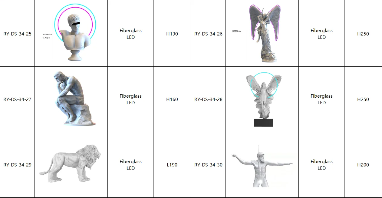 Club Sculpture Decorations Fiberglass with Lighting Renaissance Sculpture Greek Statues Male Roman Bust