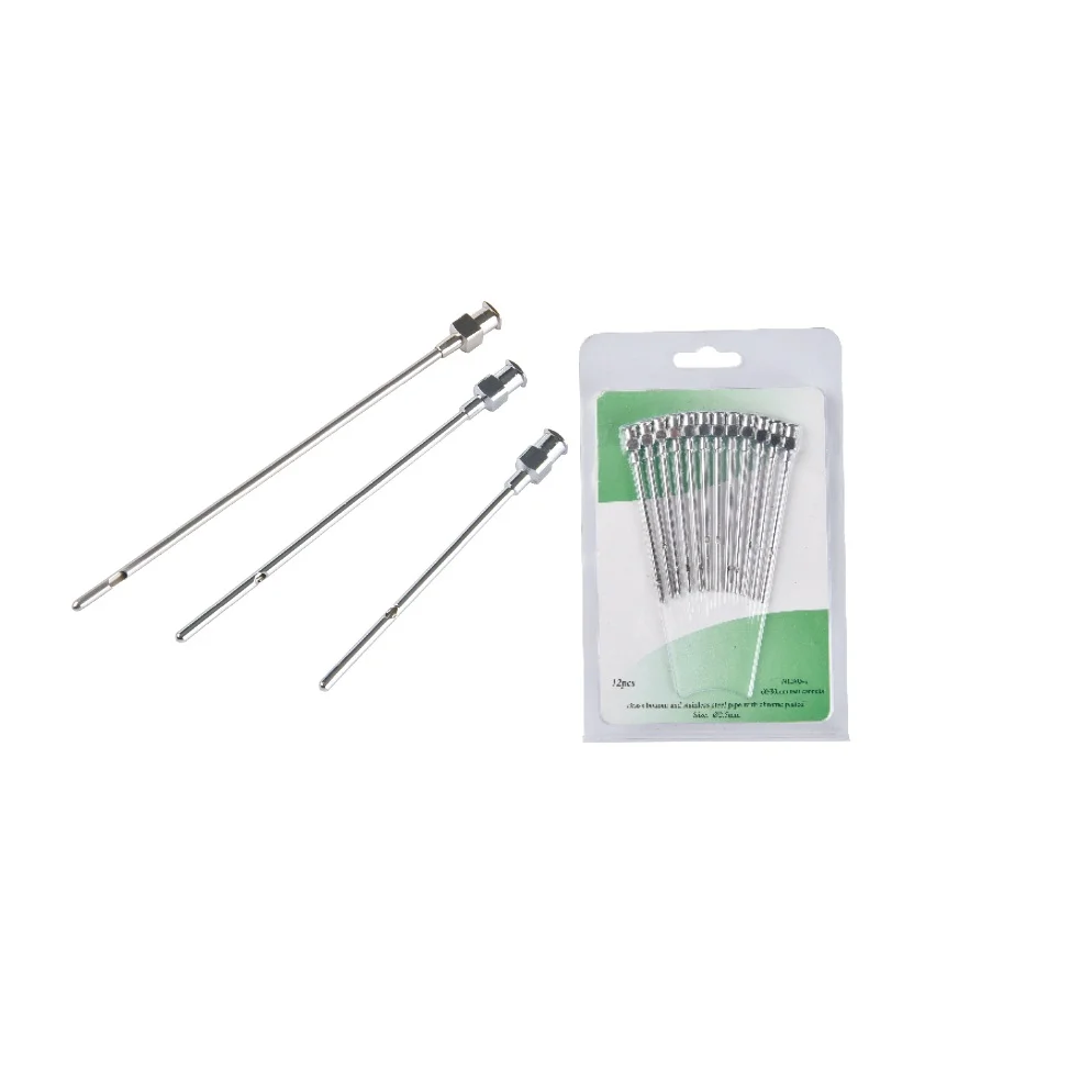 Stainless Steel Teating Cannula Needle with Luer Lock for Cows, Pigs, Sheep Milk Passing