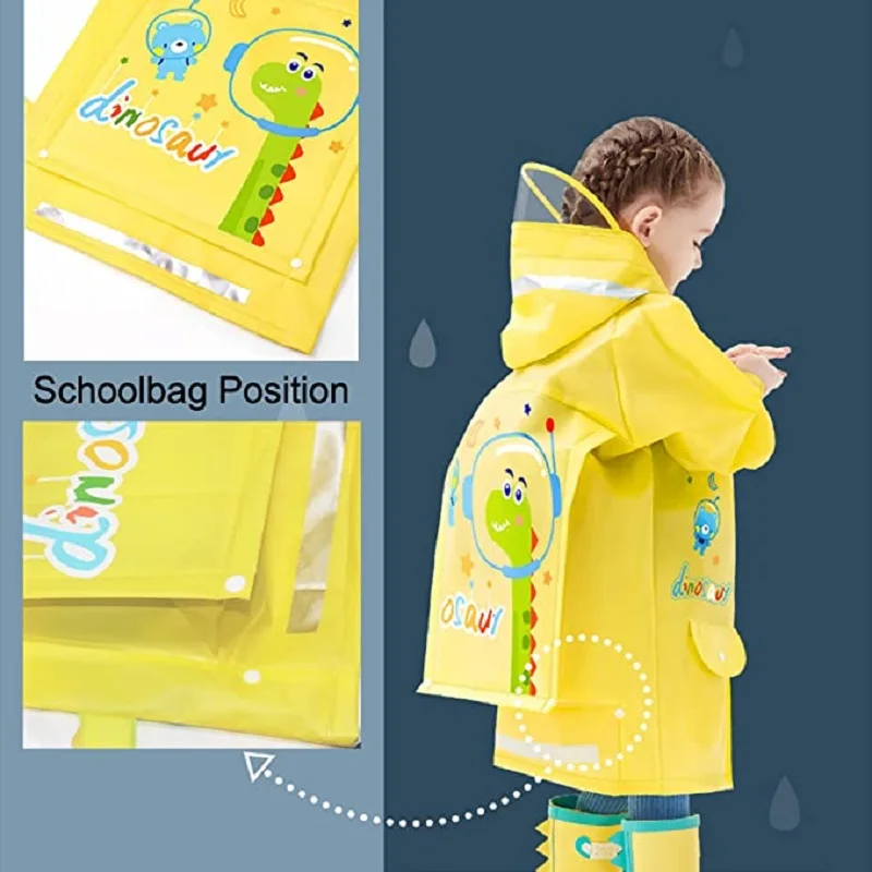 Cartoon raincoat for kids Outdoor Sports waterproof Animal cute Rain coat children go to school poncho