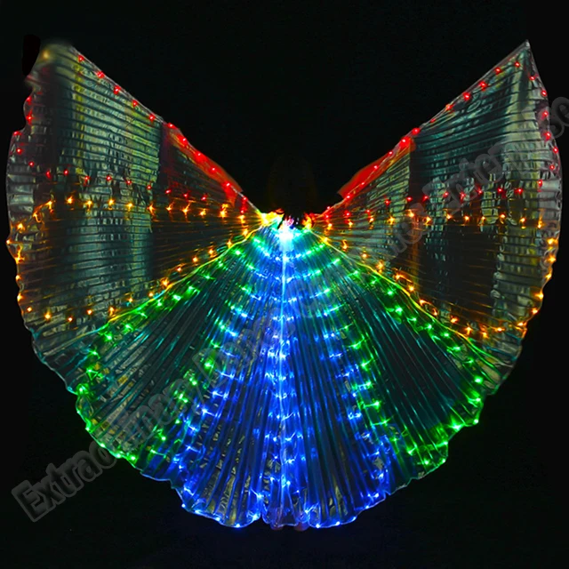 New Isis Wings LED Dance Stick Belly Dance Butterfly Wing Opening Performance Props for Adults 360 Degrees Lamp Accessories
